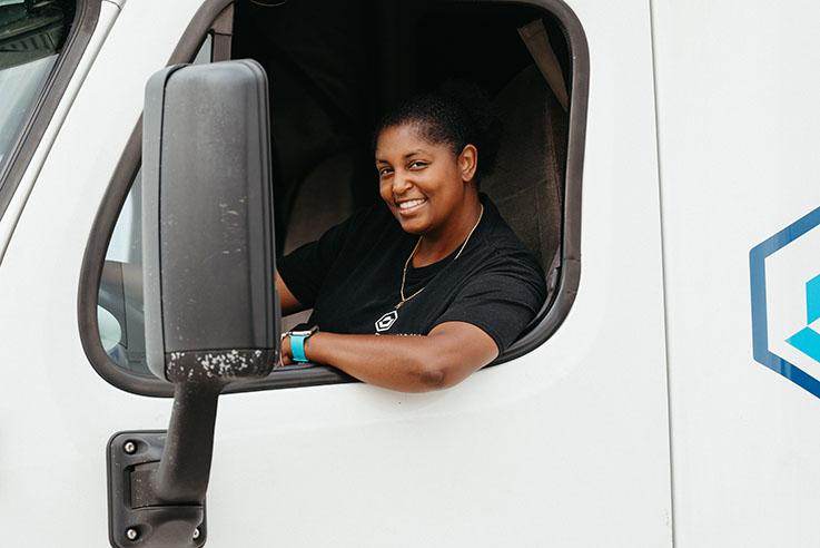 CDL Training Course Student in a truck